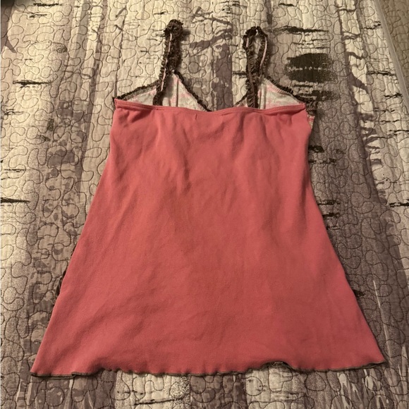 Elegant Gypsy Daisy Brown and Pink Lace Chemise - Picture 2 of 3